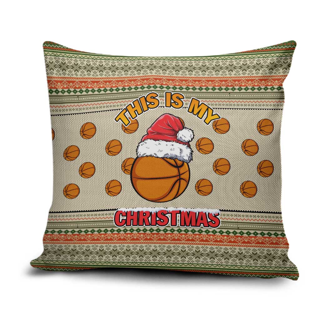 Basketball Winter Christmas Pillow Cover Xmas Holiday Patterns - Wonder Print Shop