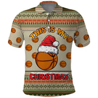 Basketball Winter Christmas Polo Shirt Xmas Holiday Patterns - Wonder Print Shop
