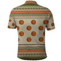 Basketball Winter Christmas Polo Shirt Xmas Holiday Patterns - Wonder Print Shop