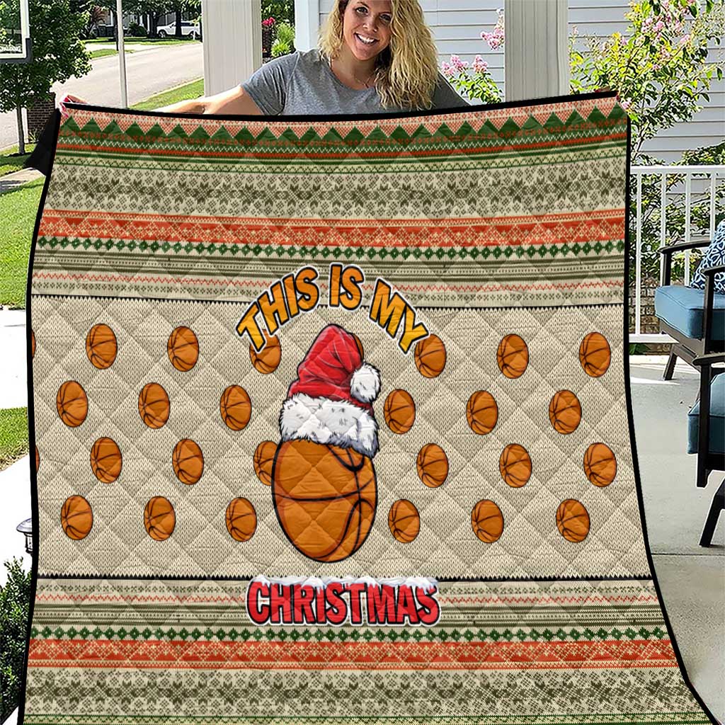 Basketball Winter Christmas Quilt Xmas Holiday Patterns - Wonder Print Shop