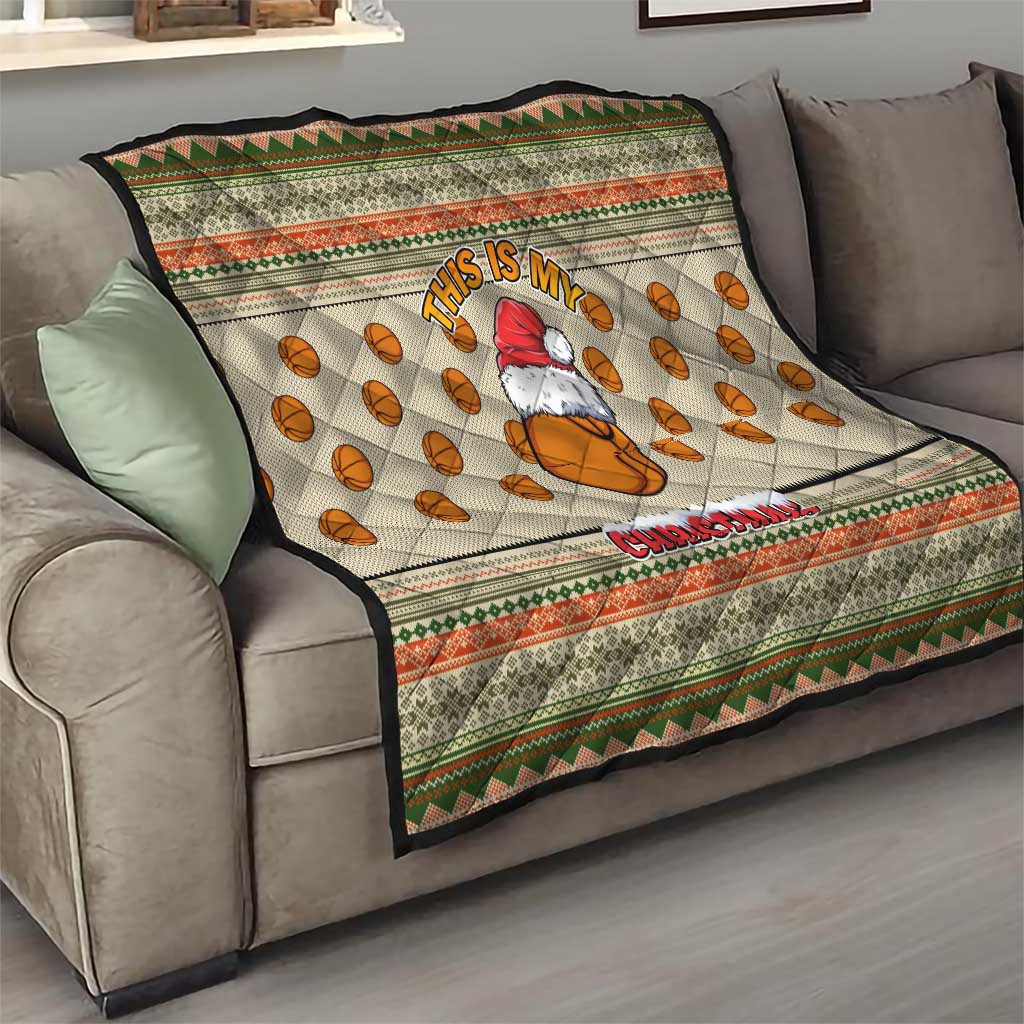 Basketball Winter Christmas Quilt Xmas Holiday Patterns - Wonder Print Shop
