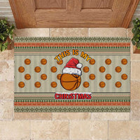 Basketball Winter Christmas Rubber Doormat Xmas Holiday Patterns - Wonder Print Shop