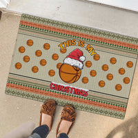 Basketball Winter Christmas Rubber Doormat Xmas Holiday Patterns - Wonder Print Shop