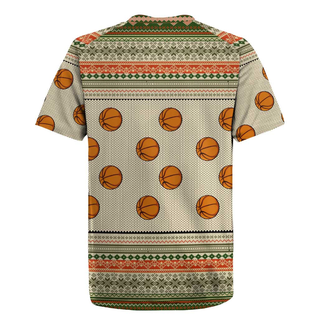 Basketball Winter Christmas Rugby Jersey Xmas Holiday Patterns - Wonder Print Shop
