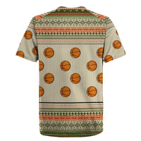 Basketball Winter Christmas Rugby Jersey Xmas Holiday Patterns - Wonder Print Shop