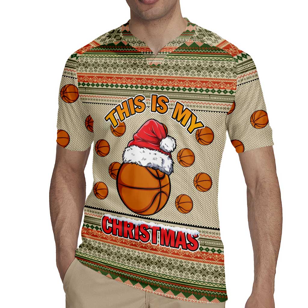 Basketball Winter Christmas Rugby Jersey Xmas Holiday Patterns - Wonder Print Shop