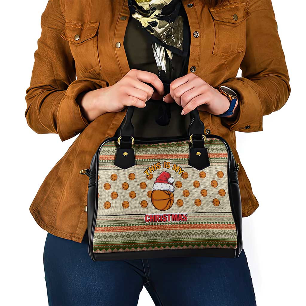 Basketball Winter Christmas Shoulder Handbag Xmas Holiday Patterns - Wonder Print Shop