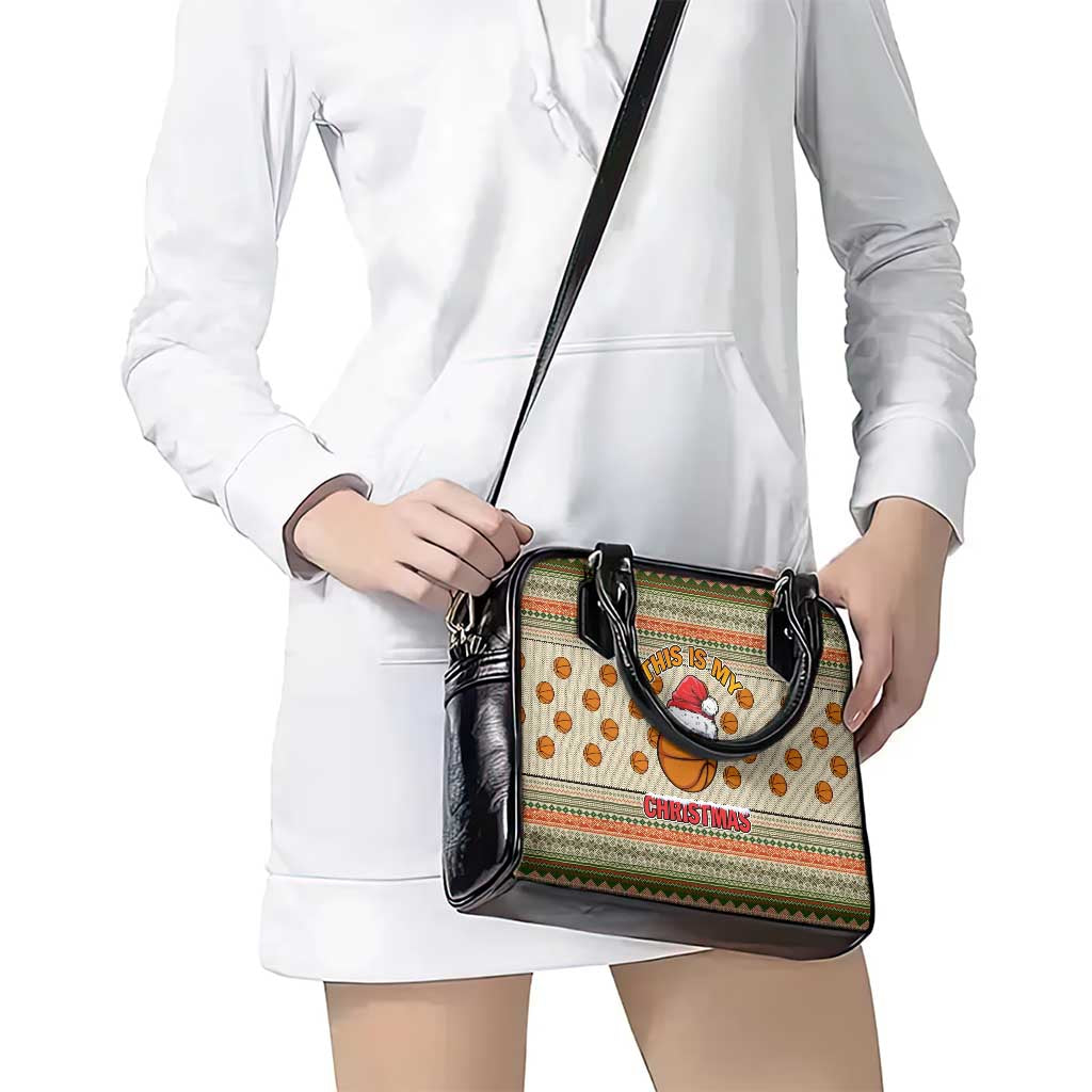 Basketball Winter Christmas Shoulder Handbag Xmas Holiday Patterns - Wonder Print Shop