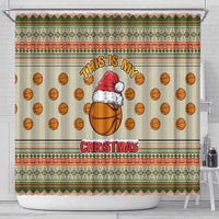 Basketball Winter Christmas Shower Curtain Xmas Holiday Patterns - Wonder Print Shop