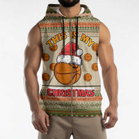 Basketball Winter Christmas Sleeveless Zip Hoodie Xmas Holiday Patterns - Wonder Print Shop