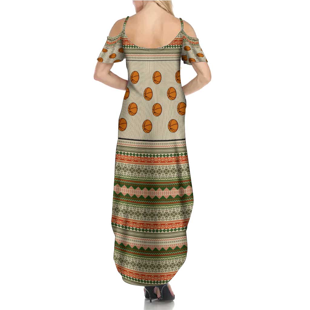Basketball Winter Christmas Summer Maxi Dress Xmas Holiday Patterns - Wonder Print Shop