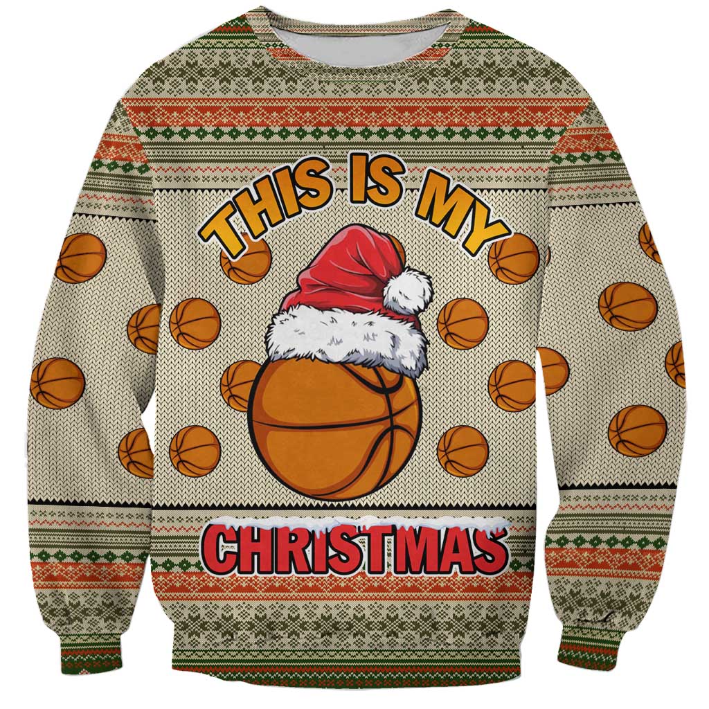 Basketball Winter Christmas Sweatshirt Xmas Holiday Patterns - Wonder Print Shop