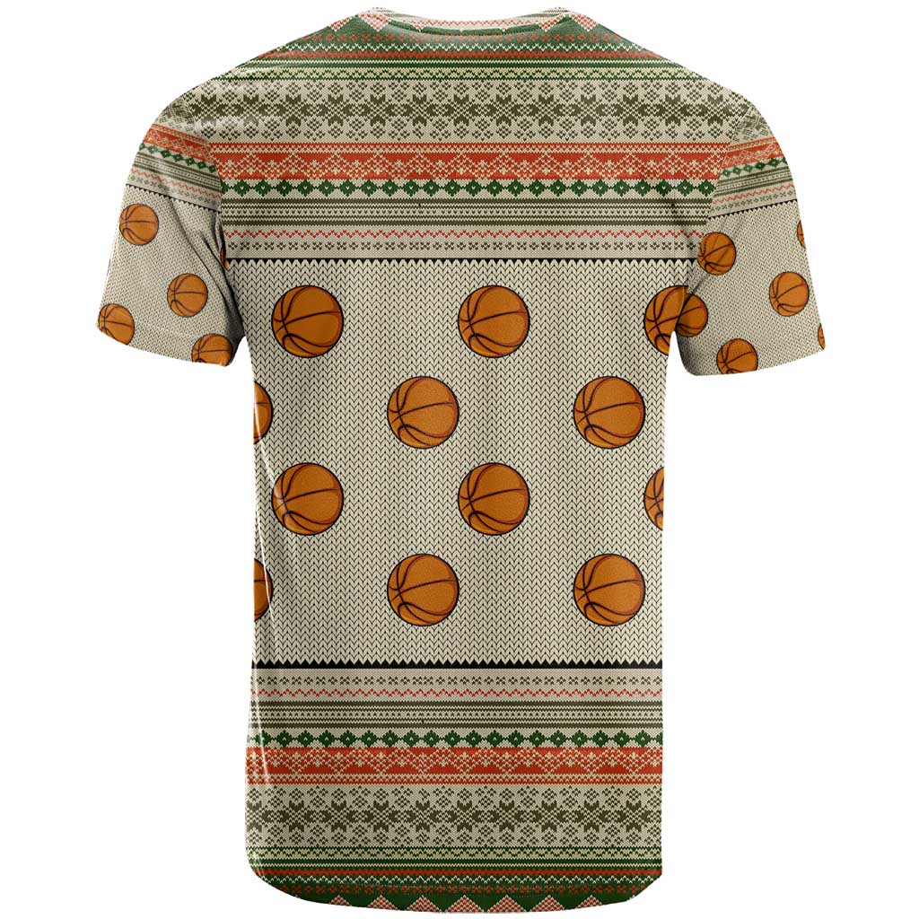 Basketball Winter Christmas T Shirt Xmas Holiday Patterns - Wonder Print Shop