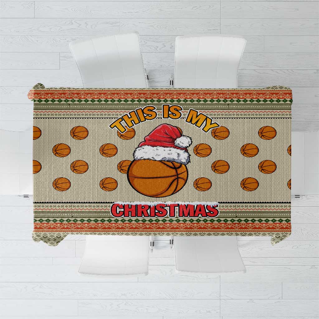 Basketball Winter Christmas Tablecloth Xmas Holiday Patterns - Wonder Print Shop