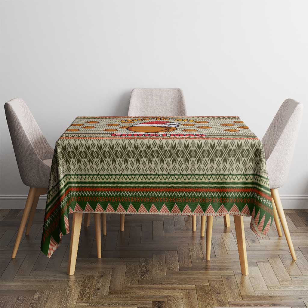 Basketball Winter Christmas Tablecloth Xmas Holiday Patterns - Wonder Print Shop