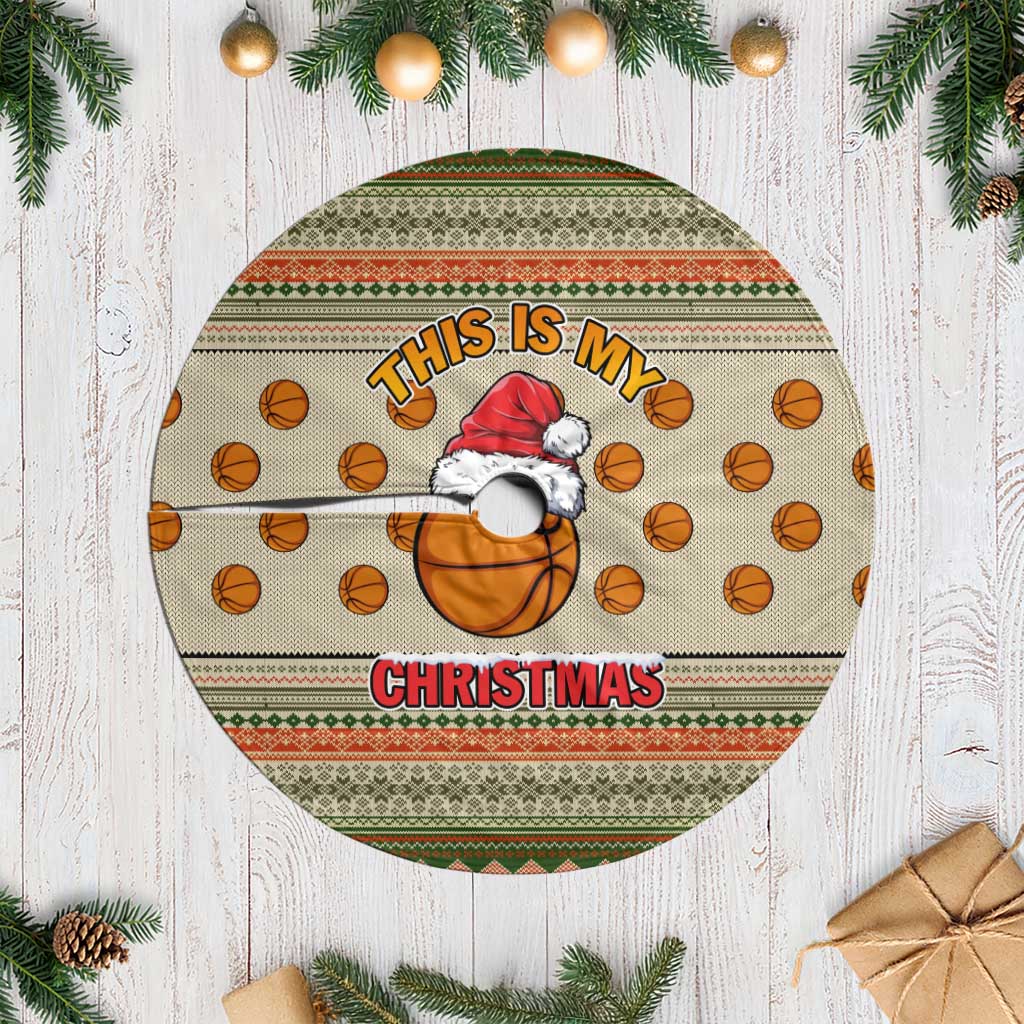Basketball Winter Christmas Tree Skirt Xmas Holiday Patterns - Wonder Print Shop