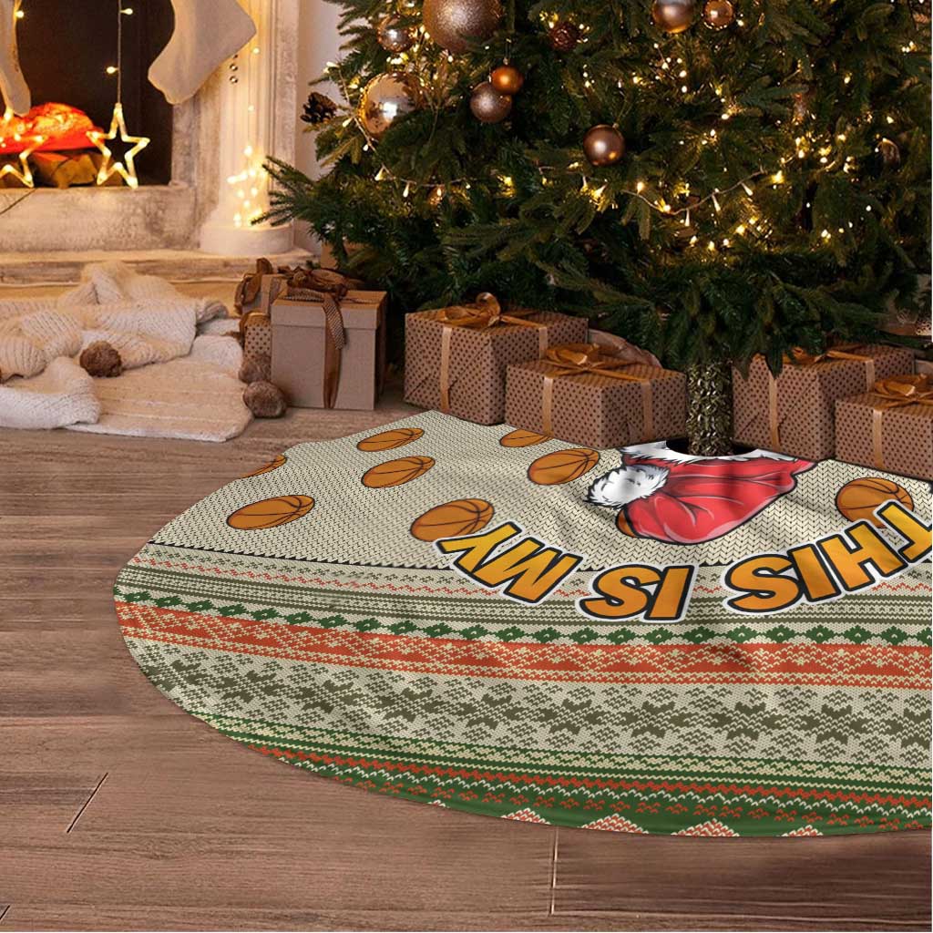 Basketball Winter Christmas Tree Skirt Xmas Holiday Patterns - Wonder Print Shop