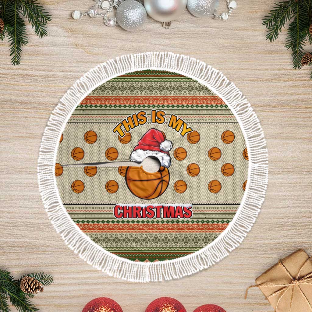 Basketball Winter Christmas Tree Skirt Xmas Holiday Patterns - Wonder Print Shop