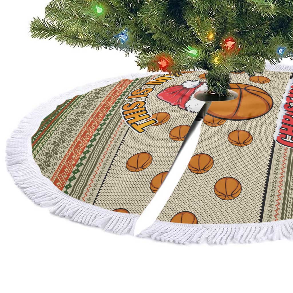 Basketball Winter Christmas Tree Skirt Xmas Holiday Patterns - Wonder Print Shop