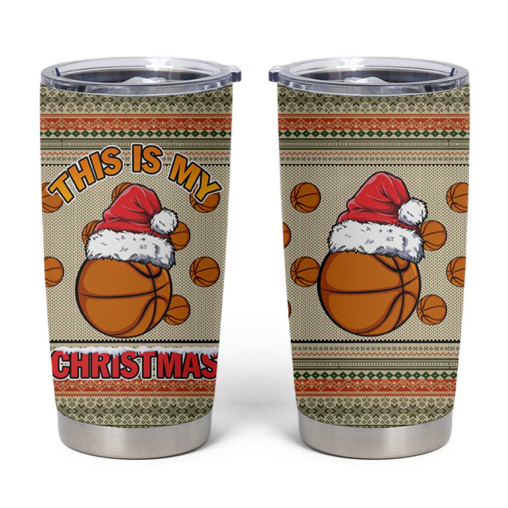 Basketball Winter Christmas Tumbler Cup Xmas Holiday Patterns - Wonder Print Shop