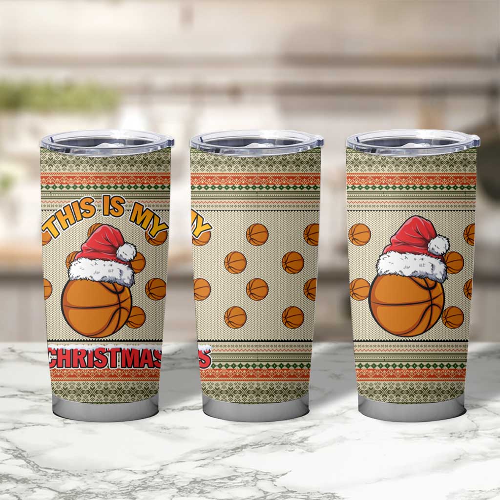 Basketball Winter Christmas Tumbler Cup Xmas Holiday Patterns - Wonder Print Shop