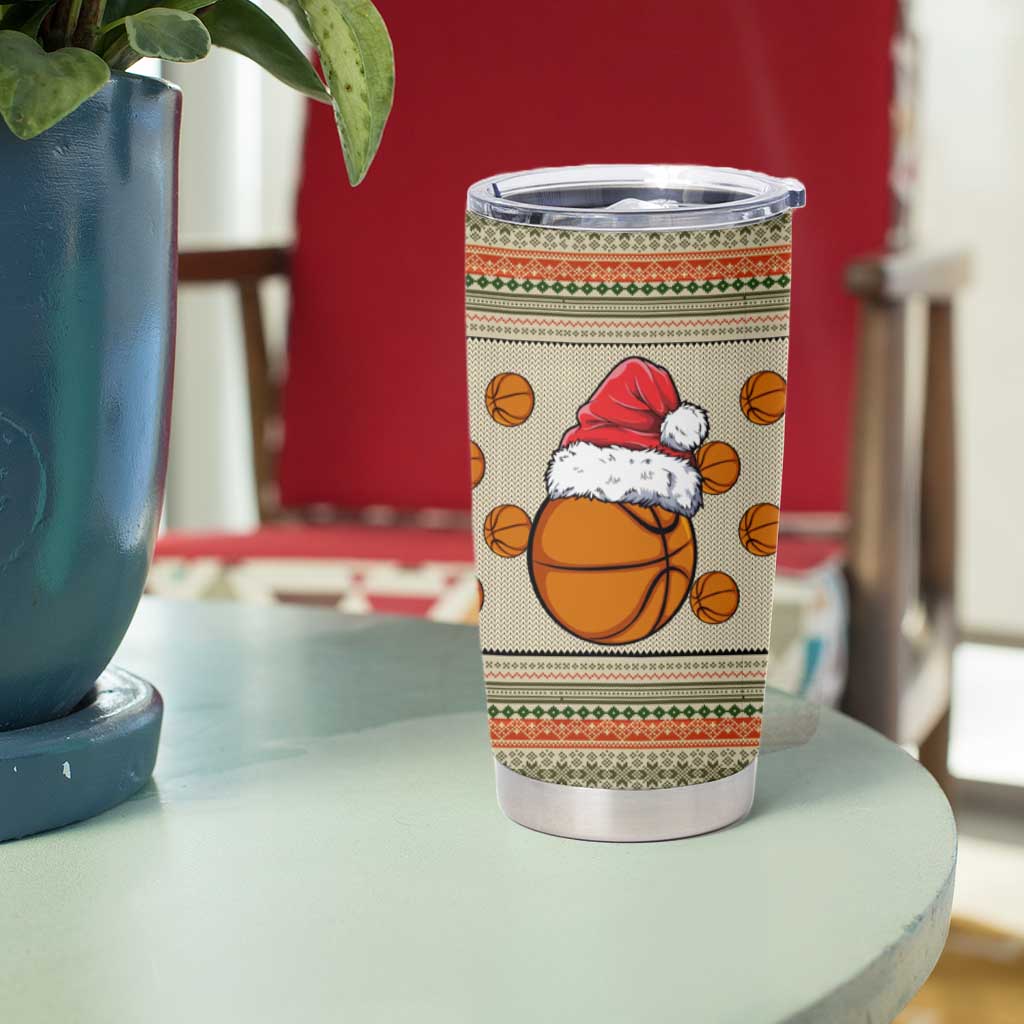 Basketball Winter Christmas Tumbler Cup Xmas Holiday Patterns - Wonder Print Shop
