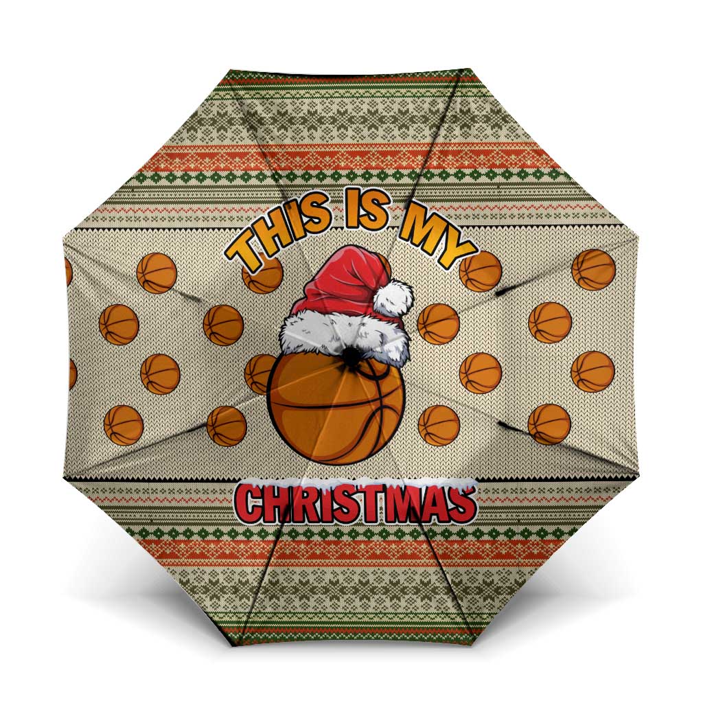 Basketball Winter Christmas Umbrella Xmas Holiday Patterns - Wonder Print Shop