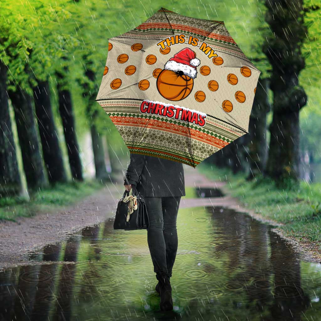 Basketball Winter Christmas Umbrella Xmas Holiday Patterns - Wonder Print Shop
