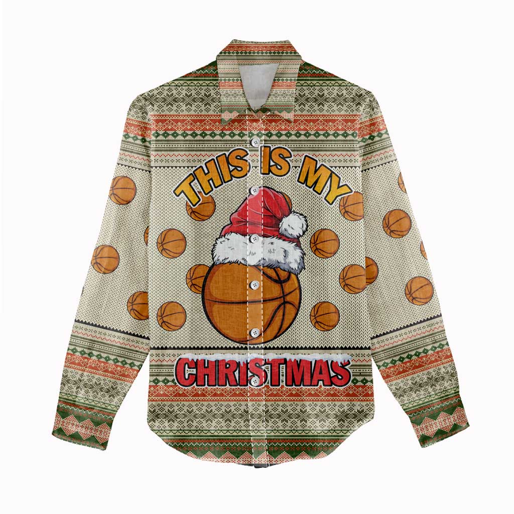Basketball Winter Christmas Women Casual Shirt Xmas Holiday Patterns - Wonder Print Shop