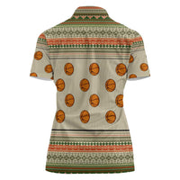 Basketball Winter Christmas Women Polo Shirt Xmas Holiday Patterns - Wonder Print Shop
