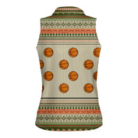 Basketball Winter Christmas Women Sleeveless Polo Shirt Xmas Holiday Patterns - Wonder Print Shop