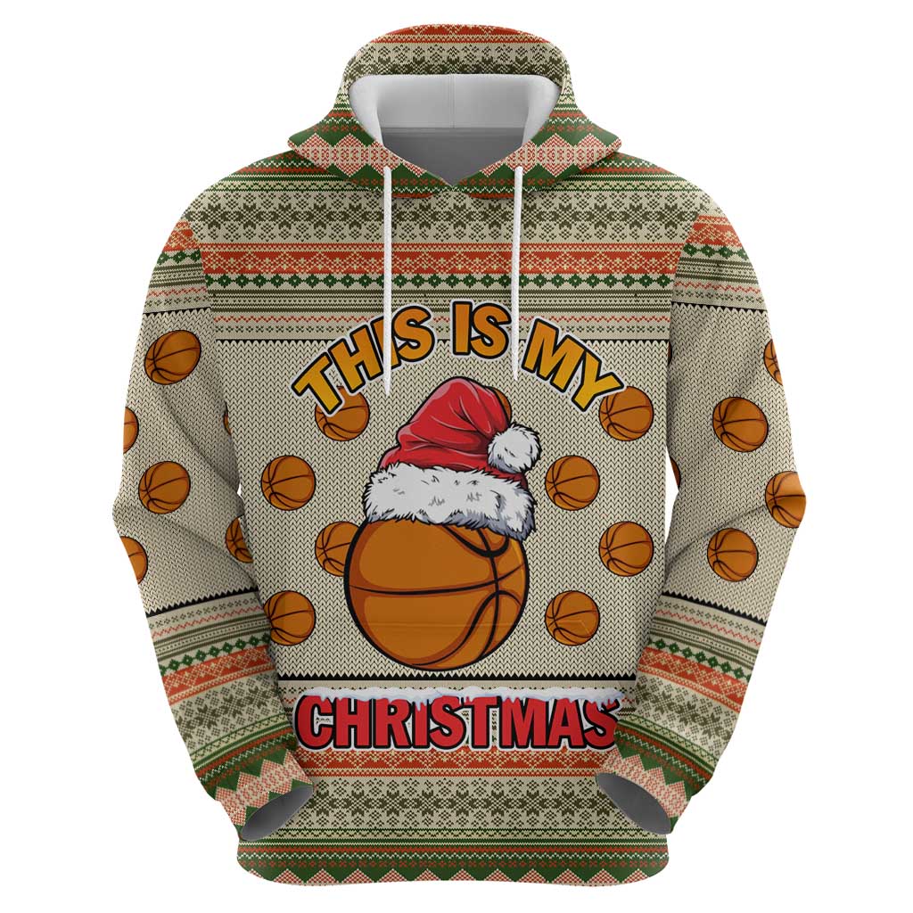 Basketball Winter Christmas Zip Hoodie Xmas Holiday Patterns - Wonder Print Shop
