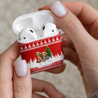 Beagle Dashing Dog Christmas AirPods Case Xmas Holiday Patterns - Wonder Print Shop