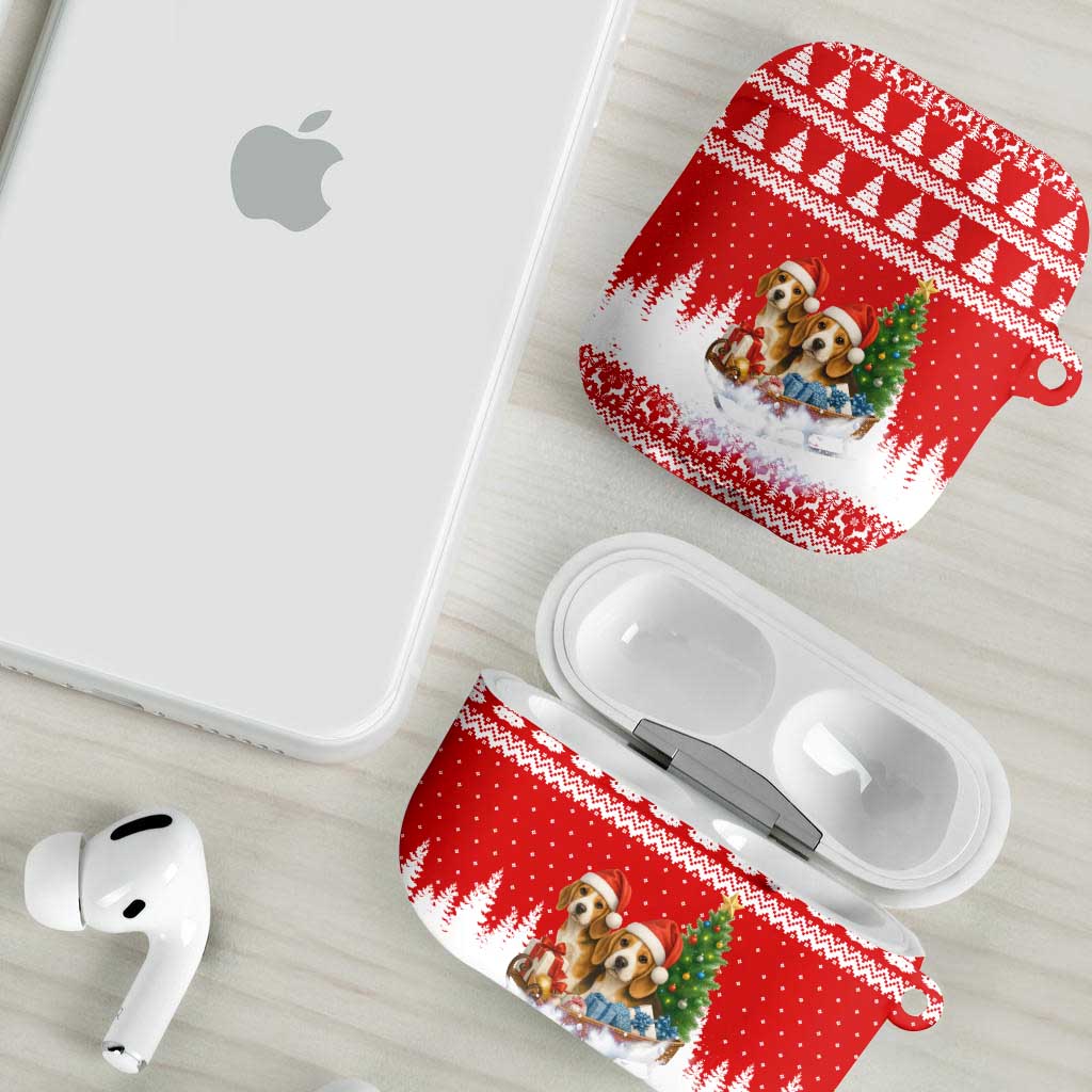 Beagle Dashing Dog Christmas AirPods Case Xmas Holiday Patterns - Wonder Print Shop
