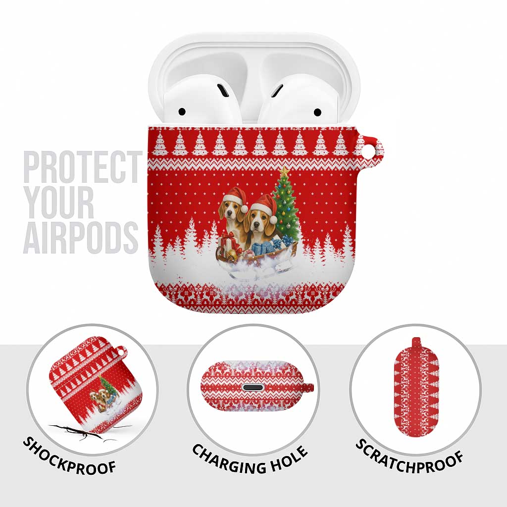 Beagle Dashing Dog Christmas AirPods Case Xmas Holiday Patterns - Wonder Print Shop