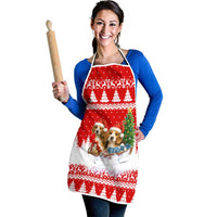 Beagle Dashing Dog Christmas Apron Xmas Holiday Patterns - Wonder Print Shop