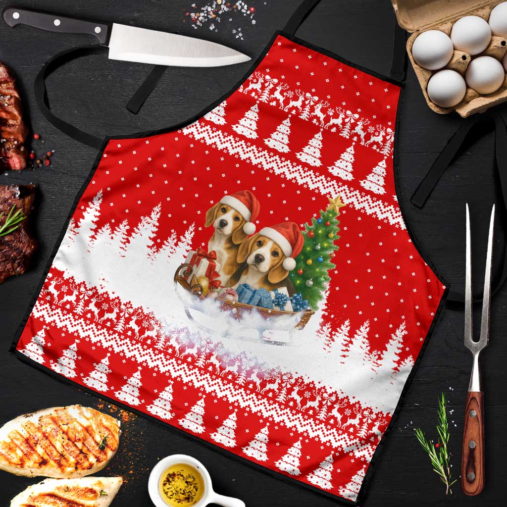 Beagle Dashing Dog Christmas Apron Xmas Holiday Patterns - Wonder Print Shop