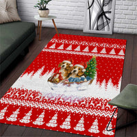 Beagle Dashing Dog Christmas Area Rug Xmas Holiday Patterns - Wonder Print Shop