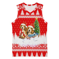 Beagle Dashing Dog Christmas Basketball Jersey Xmas Holiday Patterns - Wonder Print Shop