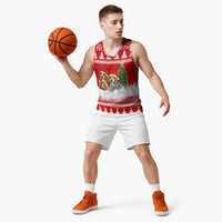 Beagle Dashing Dog Christmas Basketball Jersey Xmas Holiday Patterns - Wonder Print Shop