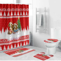 Beagle Dashing Dog Christmas Bathroom Set Xmas Holiday Patterns - Wonder Print Shop