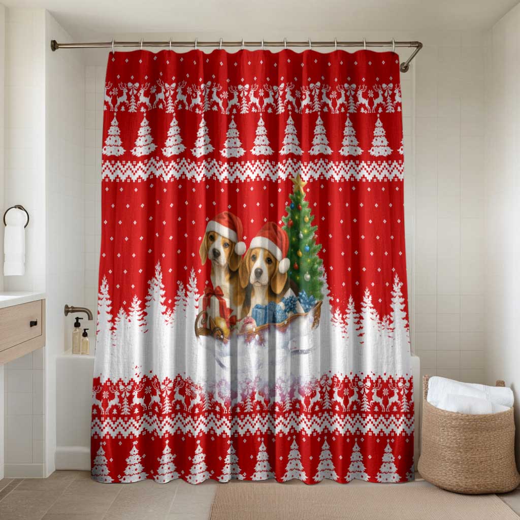 Beagle Dashing Dog Christmas Bathroom Set Xmas Holiday Patterns - Wonder Print Shop