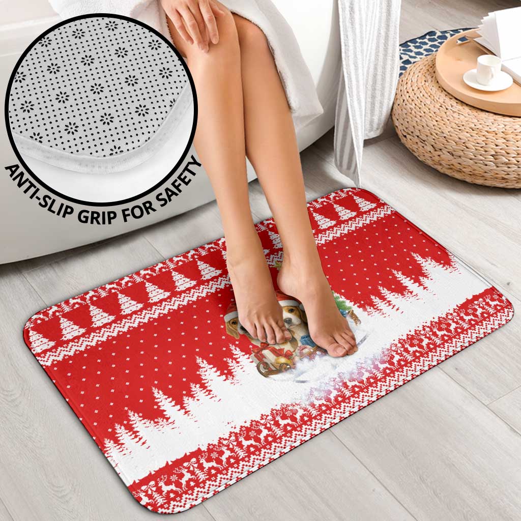 Beagle Dashing Dog Christmas Bathroom Set Xmas Holiday Patterns - Wonder Print Shop