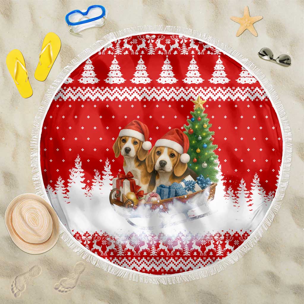 Beagle Dashing Dog Christmas Beach Blanket Xmas Holiday Patterns - Wonder Print Shop