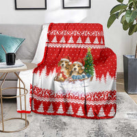 Beagle Dashing Dog Christmas Blanket Xmas Holiday Patterns - Wonder Print Shop