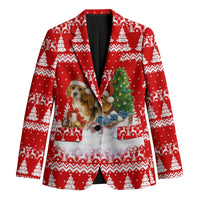 Beagle Dashing Dog Christmas Blazer Xmas Holiday Patterns - Wonder Print Shop