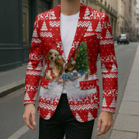 Beagle Dashing Dog Christmas Blazer Xmas Holiday Patterns - Wonder Print Shop
