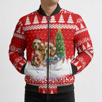 Beagle Dashing Dog Christmas Bomber Puffer Jacket Xmas Holiday Patterns - Wonder Print Shop