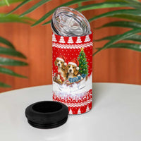 Beagle Dashing Dog Christmas 4 in 1 Can Cooler Tumbler Xmas Holiday Patterns - Wonder Print Shop