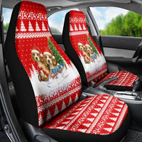 Beagle Dashing Dog Christmas Car Seat Cover Xmas Holiday Patterns - Wonder Print Shop